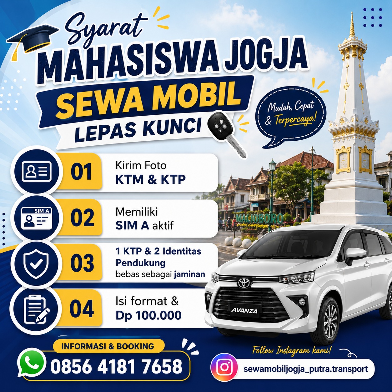 Sewa Mobil Lepas Kunci Jogja, Bebas Nyetir Sendiri | Putra Transport